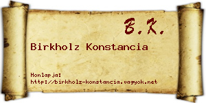 Birkholz Konstancia névjegykártya